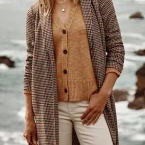 J Jill Women's Houndstooth Coat Large Petite - Picture 5 of 5